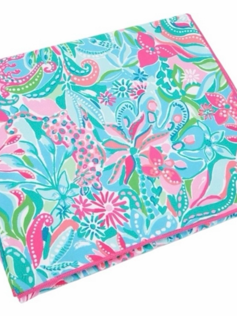 Lilly Pulitzer Pink, Aqua & Green Floral Beach Towel